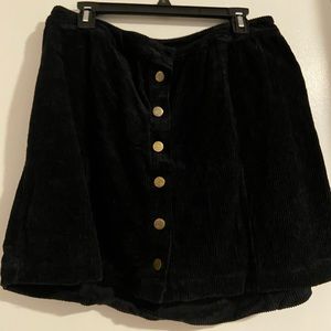 Corduroy Black Skirt